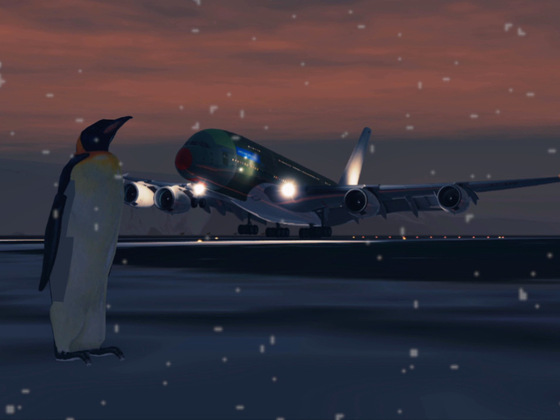 I forgot to bring warm clothes for Fred (the penguin)