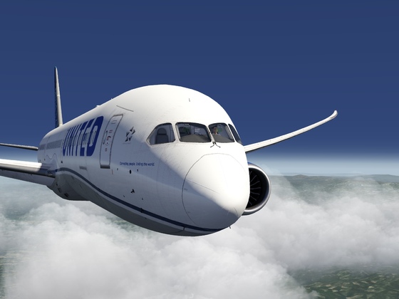 United 787-10 Flight to Long Beach