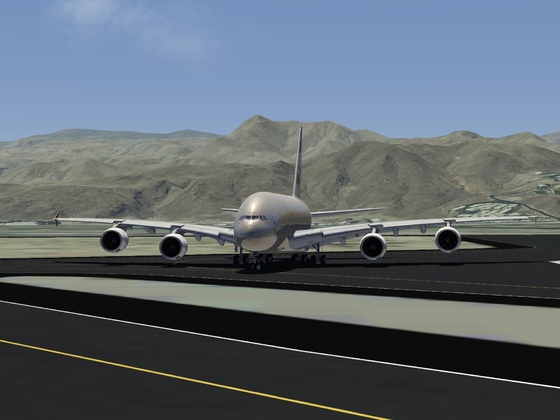 Etihad A380 departure out of Palm Springs KPSP
