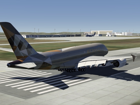 Etihad A380 flight from Palm Springs to Travis AFB