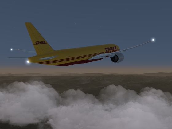 Flight from Beale to St Maarten DHL 777F