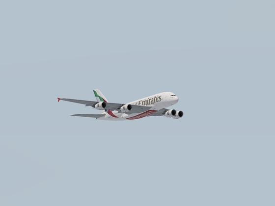Departure out of KSJC airport Emirates A380