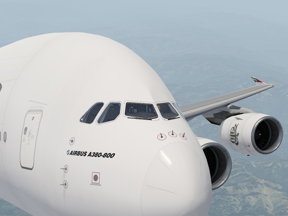 Departure out of KSJC airport Emirates A380