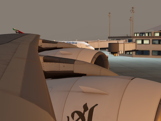 Emirates A380 at Palm Springs